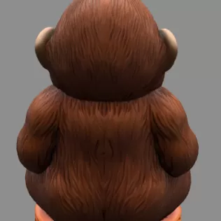 Cute Gorilla STL File – 3D Printable Valentine Figurine - Model thumbnail 4