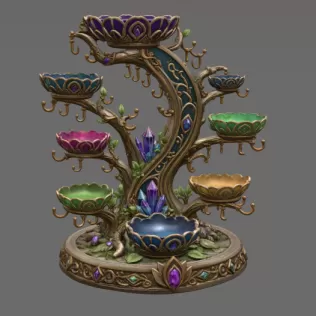 Enchanted Crystal Jewelry Tree STL File for 3D Print - Model thumbnail 8