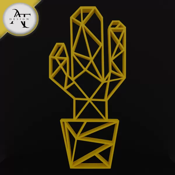 Cactus - Geometric - 2D Wall Art Decor - Model preview 1