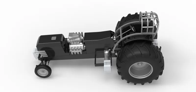 Vintage Pulling tractor Version 3 Scale 1:25 - Model preview 10
