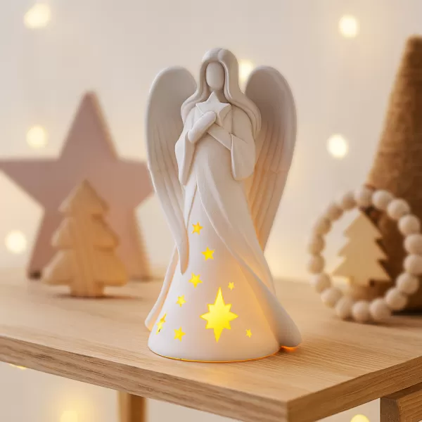 Angel Candle Holder | Christmas Guardian Angel Figurine | Lucky - Model preview 3