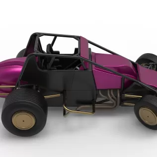 Dirt Silver Crown Car while turning Scale 1:25 - Model thumbnail 23