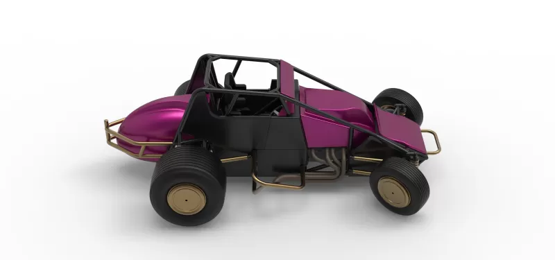 Dirt Silver Crown Car while turning Scale 1:25 - Model preview 23