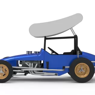 Vintage Winged Supermodified stock car for Dirt V2 Scale 1:25 - Model thumbnail 9