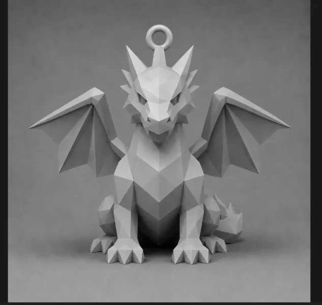 Low poly dragon figure - Model preview 2