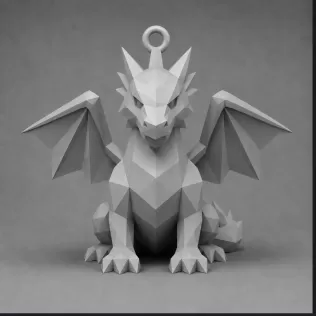 Low poly dragon figure