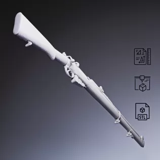 Lee Enfield MkIII Bolt-Action Rifle #RoZ - Model thumbnail 4