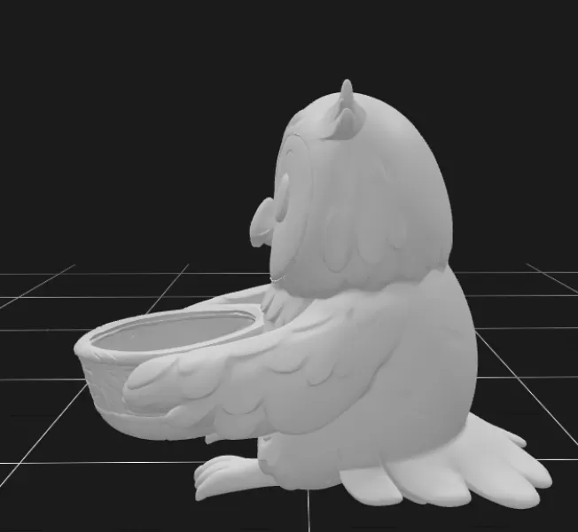Owl Holding Gift Basket - Model preview 3