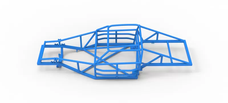 Frame of Vintage Dirt late model Race car Version 2 Scale 1:25 - Model preview 8