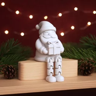 Flexi Santa Claus with Gift | Sitting Christmas Articulated - Model thumbnail 4