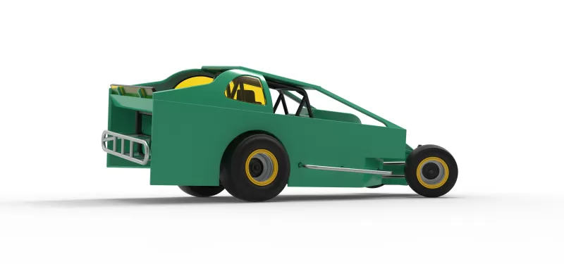 Northeast Dirt Modified stock car while turning V2 Scale 1:25 - Model preview 21