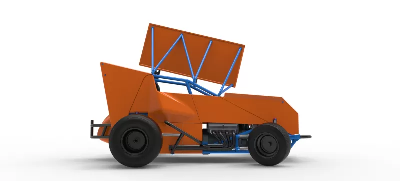 Winged Sprint car Version 2 while turning Scale 1:25 - Model preview 22