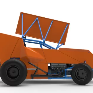 Winged Sprint car Version 2 while turning Scale 1:25 - Model thumbnail 22