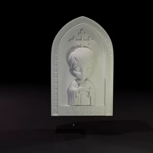 Chibi Saint John the Evangelist Gothic Arch Relief - Model thumbnail 2