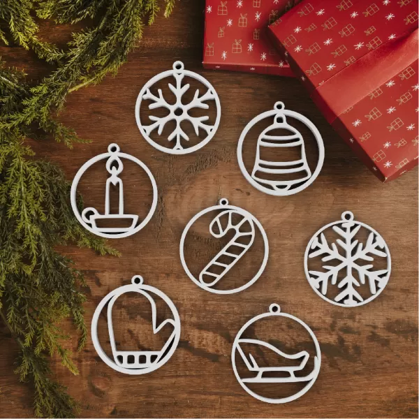 7 pcs. Christmas Ornaments, Mini Bundle Tree Decoration - Model preview 7