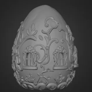 Fantasy Egg Cottage House – STL File 3D Printable - Model thumbnail 10