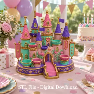 Princess Castle Organizer STL File for 3D Print - Model thumbnail 4