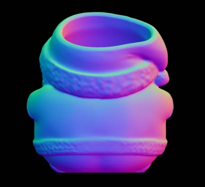 Santa Claus pencil holder / flower pot - Model preview 1