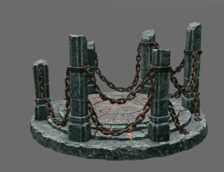 Ancient Chain Portal STL File for 3D Print - Model preview 7