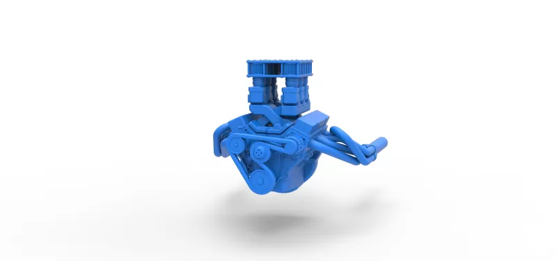 Engine of Vintage Supermodified stock car V3 Scale 1:25 - Model preview 4