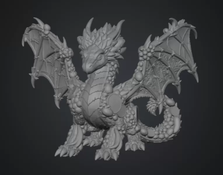 Fruit Harvest Dragon STL File for 3D Print - Model preview 8