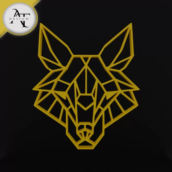 Wolf - Geometric - 2D Wall Art Decor - Model preview 1
