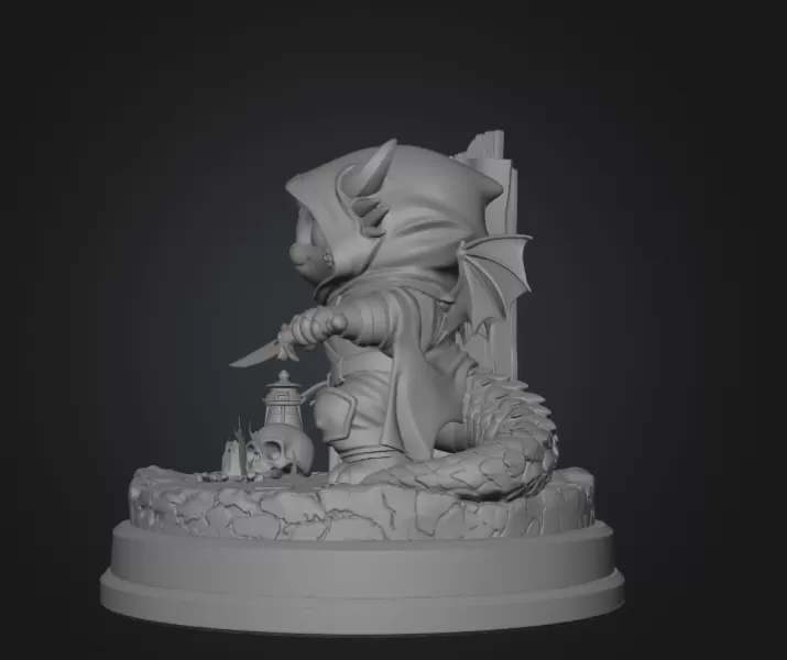 Fantasy Assassin Dragon STL File for 3D Printing - Model preview 7
