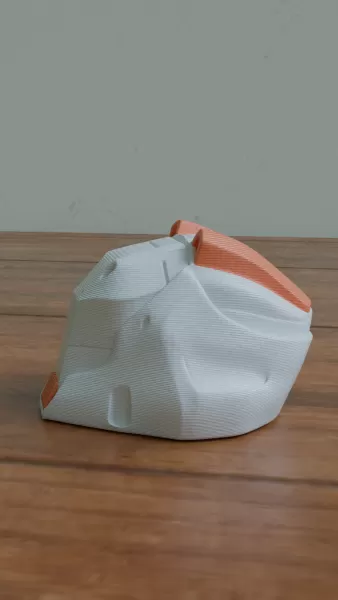 Mini Cyberpunk Helmet – 3D Printable Collectible - Model preview 4