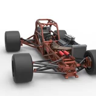 Supermodified front engine race car Base Version 3 Scale 1:25 - Model thumbnail 26