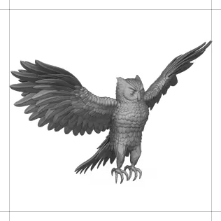 Wild Owl Bird 3D Print Model - Model thumbnail 3