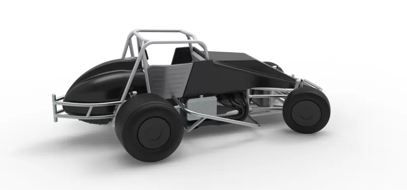 Vintage Dirt Silver Crown Car while turning Scale 1:25 - Model preview 20