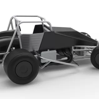 Vintage Dirt Silver Crown Car while turning Scale 1:25 - Model thumbnail 20