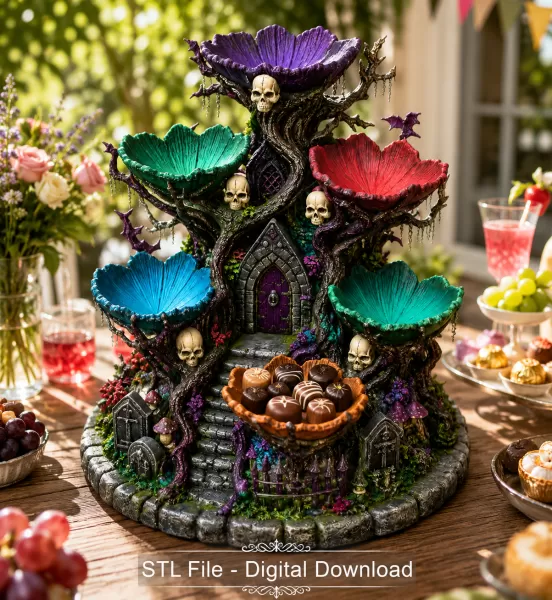 Haunted Hollow Gothic Organizer STL File for 3D Print - Model preview 3