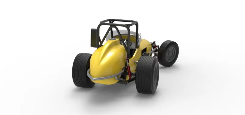 Dirt Silver Crown Champ car while turning Version 2 Scale 1:25 - Model preview 18