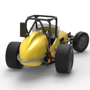 Dirt Silver Crown Champ car while turning Version 2 Scale 1:25 - Model thumbnail 18