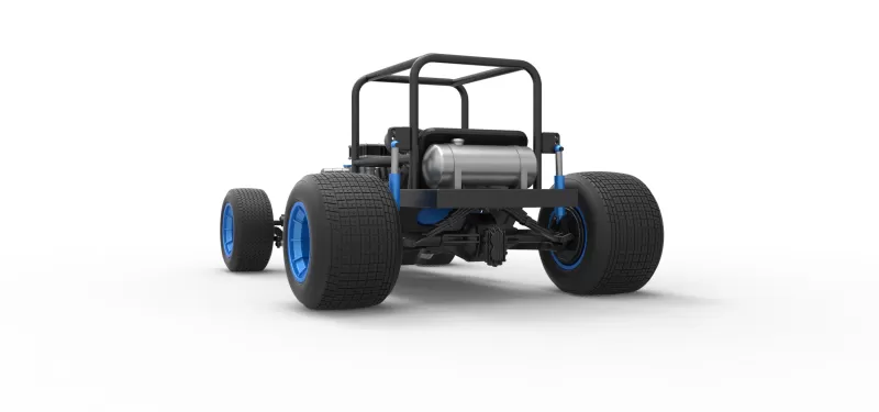 Vintage Dirt Supermodified stock car Base Scale 1:25 - Model preview 15