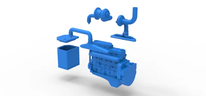 Engine of Pro Stock Pulling Tractor Scale 1:25 - Model preview 21