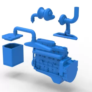 Engine of Pro Stock Pulling Tractor Scale 1:25 - Model thumbnail 21