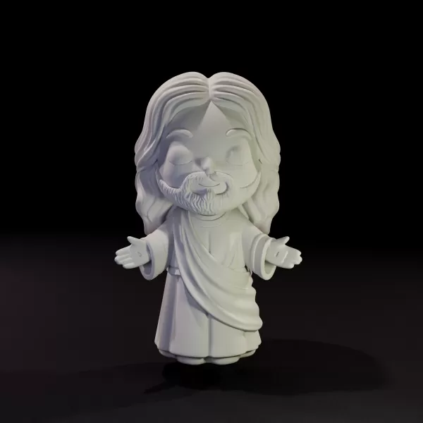 Chibi Jesus Christ - Stylized Religious 3D Printable Figure - Model preview 2
