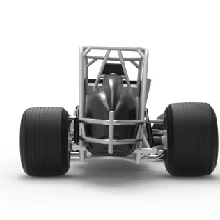 Vintage Dirt Silver Crown Car while turning Scale 1:25 - Model thumbnail 16