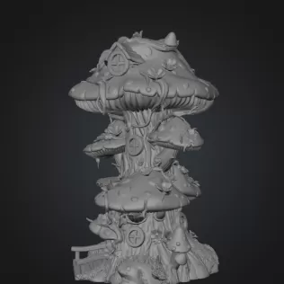 Enchanted Mushroom Village Tower STL File 3D Printable - Model thumbnail 12