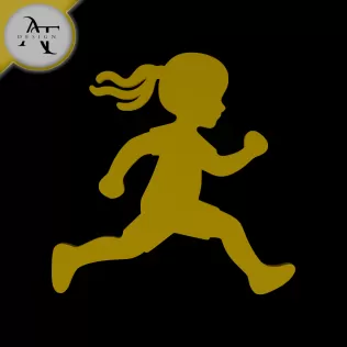 Child Run - Silhouette - 2D Wall Art Decor