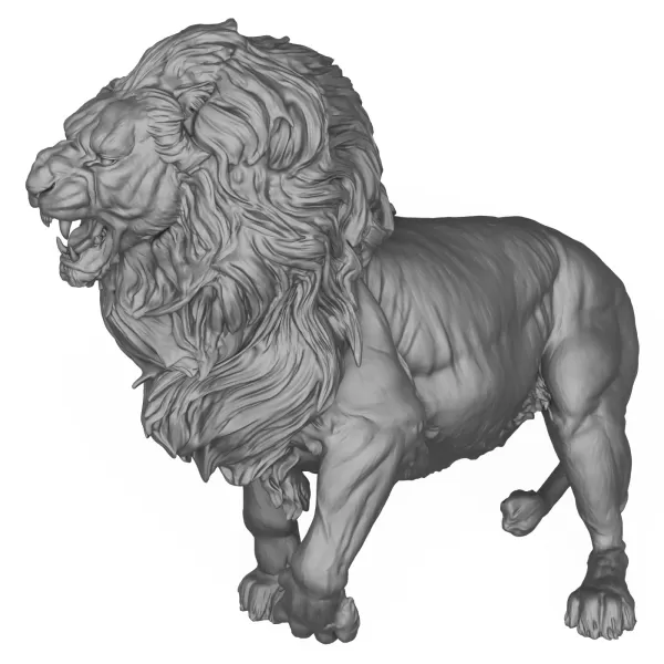 3D Printable Wild Giant Lion - Model preview 5