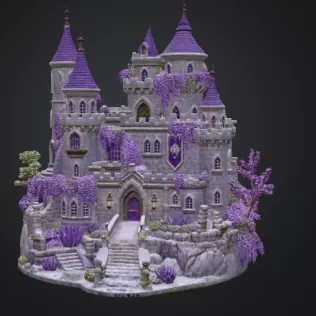 Lavender Bloom Castle STL File for 3D Print - Model thumbnail 5