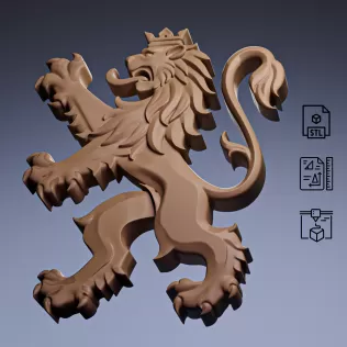 Crowned Heraldic Lion Emblem #RoZ - Model thumbnail 4