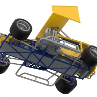 Vintage Winged Supermodified stock car Version 3 Scale 1:25 - Model thumbnail 3