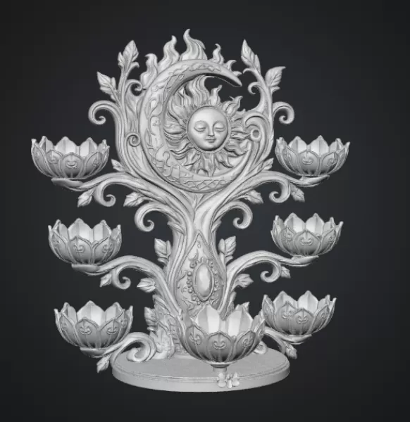 Celestial Sun and Moon Organizer STL File for 3D Print - Model preview 17