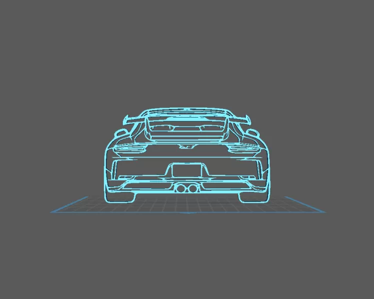 Porsche - 911 GT3 modele 991 Wall Art - Model preview 2