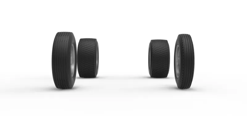 Wheel Set of Dirt Silver Crown Champ car Version 2 Scale 1:25 - Model preview 4