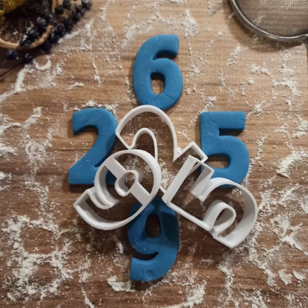 Numbers Cookie Cutter Set, Clay-Fondant Cutters, Birthday Cookie - Model preview 6